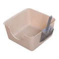 thumbnail image 4 of Caja de arena abierta Bandeja de arena para gatos Durable Fácil de limpiar Forma de U Frente bajado café Yuyangstore Bandeja de arena para gatos, 4 of 8