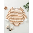 thumbnail image 2 of Bagilaanoe Newborn Baby Girl Boy Rompers Tops Stripe Print Long Sleeve Bodysuit 6M 9M 12M 24M Infant One Piece Jumpsuit, 2 of 9