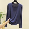 thumbnail image 2 of Estbridge Haut de Pyjama en Modal pour Femmes Manches Longues Décontracté - Doux Confortable Mode Hiver Printemps Automne Quotidien Loungewear, 2 of 4
