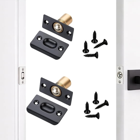 2Pack Closet Door Ball Catch Hardware Adjustable with Strike Plate Catch