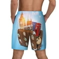 thumbnail image 4 of Goofa Trip to London Printed Men's Swim Trunks Board Shorts Quick Dry Mens Swimming Trunks with Compression Liner,Breathable Fit Hawaii Beach Shorts-3X-Large, 4 of 9