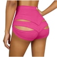 thumbnail image 5 of Fengqque Women's Cut Out Yoga Shorts Booty Butt Lifting Scrunch Shorts High Waisted Workout Gym Active Hot Pants Hot Pink-A XXL(XXL), 5 of 6