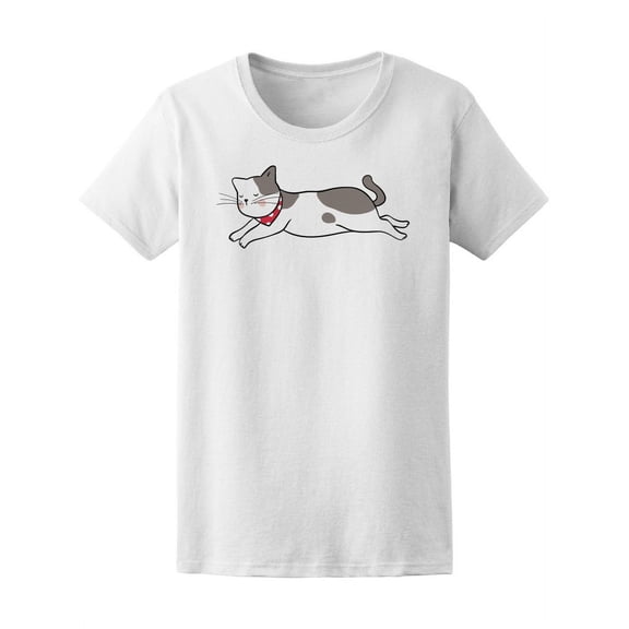 Cute Cat Lying And Sleeping T-Shirt Women -Image by Shutterstock, Female Small
