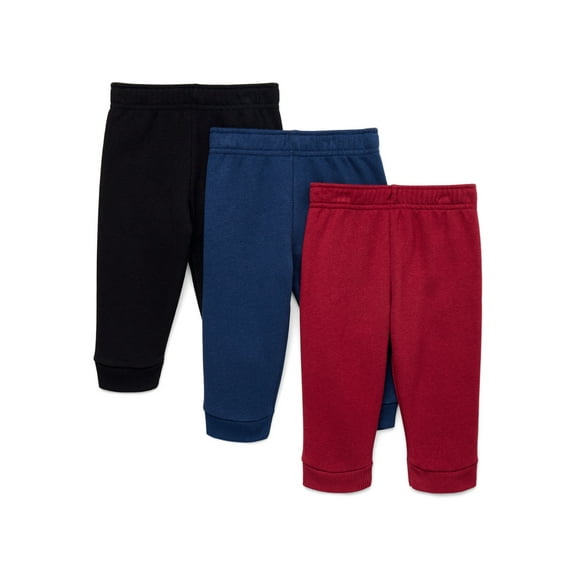 Garanimals Baby Boy 3-Pack Fleece Joggers Multipack, Sizes 6-24 Months