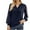 Navy, variant on Fesfesfes Women Dress V-Neck Long Sleeve Solid Casual Lace Patchwork Shirt Blouse Plus Size $10