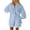 Sky Blue, variant on Women's 2 Piece Summer Outfits Long Sleeve Cutout Button Down Shirts Shorts Cotton Trendy Oversized Loose Lounge Set, Green, L