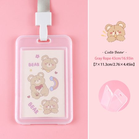 Porte-Badge Lapin Mignon Pour Enfants - Housse Carte D'Identité Avec Lanière