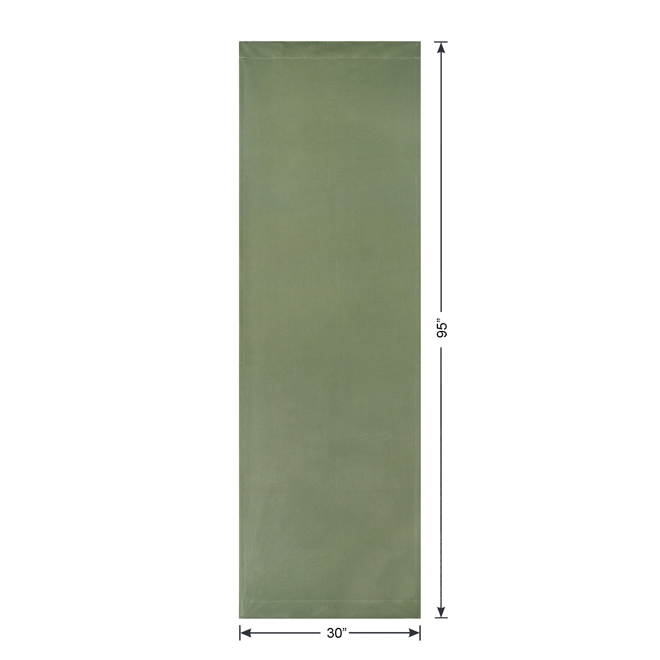 Mainstays Green Solid Blackout Rod Pocket with Back Tabs Curtain Panel Pair, Set of 2, 30" W x 95" L