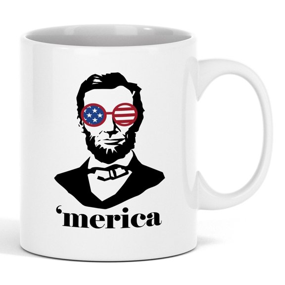 " 'Merica " , American 4th of July or US Independence Day Coffee & Tea Mug (11oz)