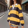thumbnail image 4 of Tops Women Long Sleeve Oversized Shirt Loose Collared Preppy Pullover, 4 of 8