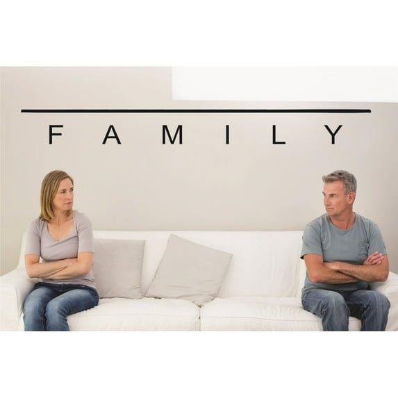 Custom Wall Decal : Family Lettering Text Quote 16x40 Inches