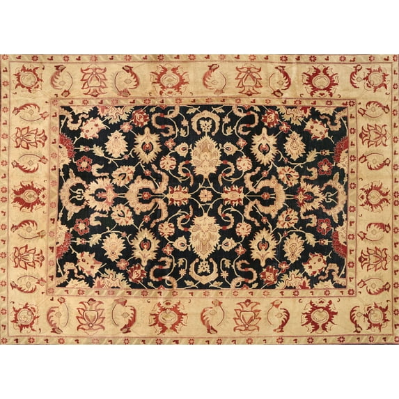 Ahgly Company Indoor Rectangle Traditional Dark Sienna Brown Area Rugs, 5' x 7'