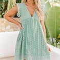 thumbnail image 4 of Summer V-neck Cotton Short Skirt Solid Color Dress California Romper For 2022- F, 4 of 5