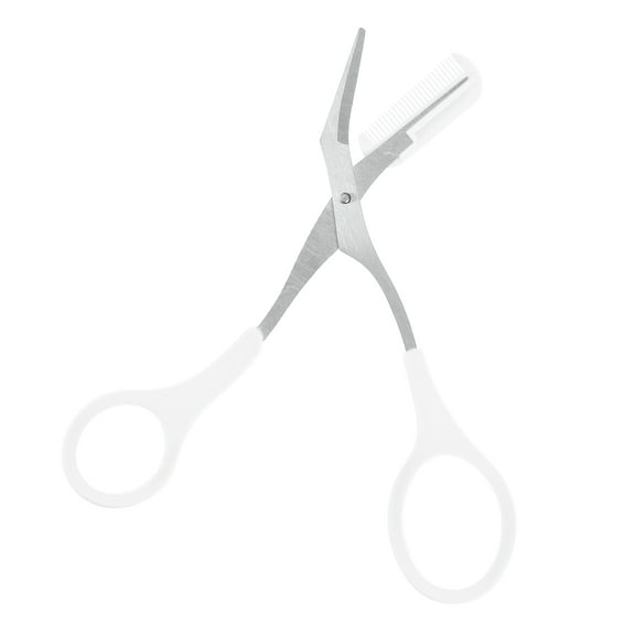 Vocoste Eyebrow Trimmer Scissors with Comb Stainless Steel Eyebrow Comb Scissors for Shaping Eyebrows White