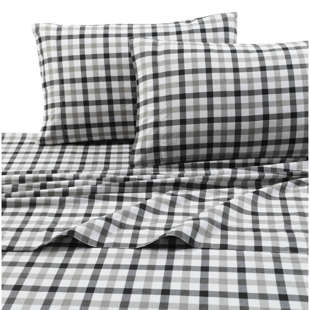 Heavyweight 200GSM MicroPlaid Printed Extra Deep Pocket Flannel Sheet