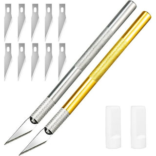 uxcell Stainless Steel Precision Cutter Hobby Razor Tool W 6 Spare Blades  for Drone Repair DIY Art Work Cutting Caving