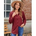 thumbnail image 4 of Zeagoo Plaid Shirts for Women Flannel Long Sleeve Shacket Loose Business Casual Blouses Gingham Button Down Shirts for Fall, 4 of 5