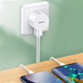 thumbnail image 4 of Dual USB Round Travel Charger Mobile Phone Charging Head USB Power Adapter With Plug For Laptops Pad Phone And More White [US standard], 4 of 5