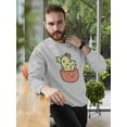 thumbnail image 2 of Cute Cactus Buddy Sweatshirt Men -Smartprints Designs, Male XX-Large, 2 of 4