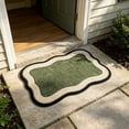 thumbnail image 5 of Small Area Rug, Non-Slip Rubber Backing Washable Doormat, Fade Resistant, Absorbent for Living Room Laundry, Green 23.6*15.8In, 5 of 7