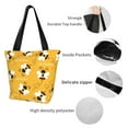 thumbnail image 4 of Kll Tote Bag For Women Cute Bee Butterfly Yelllow Print Shopping Grocery Reusable Bags For Office School Shopping Travel, 4 of 7