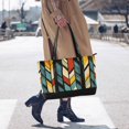 thumbnail image 4 of FORMRS Canvas Laptop Tote Bag for Women with 15.6" Computer Compartments Shoulder Handbag, Yellow Geometric, 4 of 7