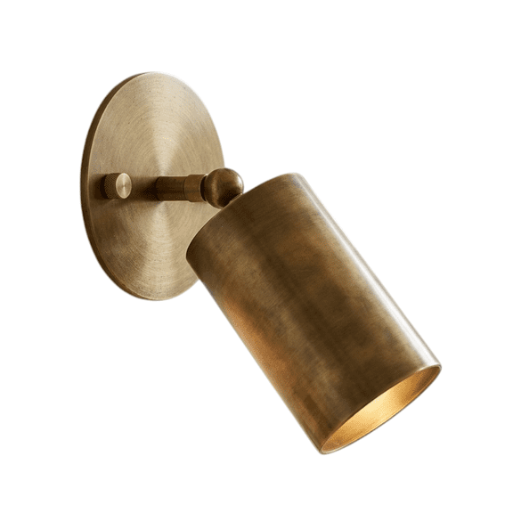 SMIURNS Solid Antique Brass Modern Wall Sconce Light Fixture, Antique Brass Adjustable Spotlight Wall Lamp, Indoor Cylinder Wall Mount Accent Lighting for Bedroom, Hallway, Living Room