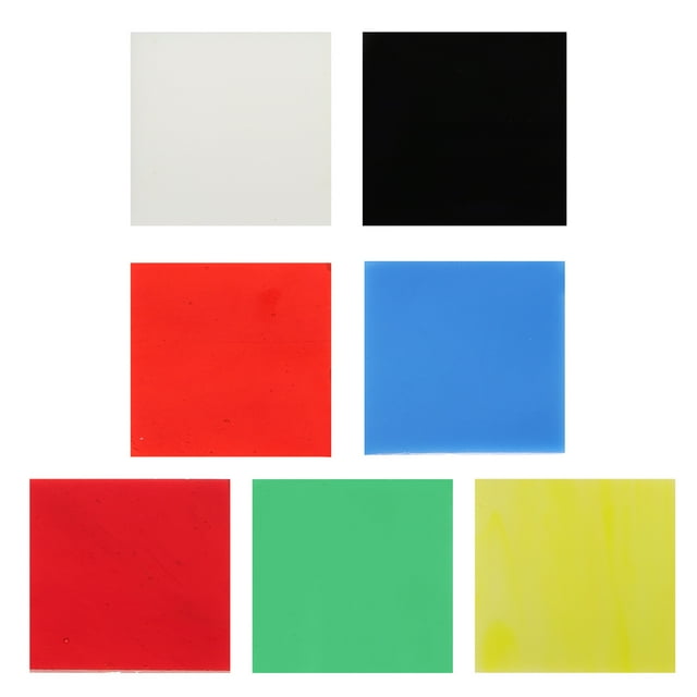 MasteelfCA 7pcs Colors Square Glass Sheet Colorful Glass Fusing Glass Decorative Glass Sheet for Microwave