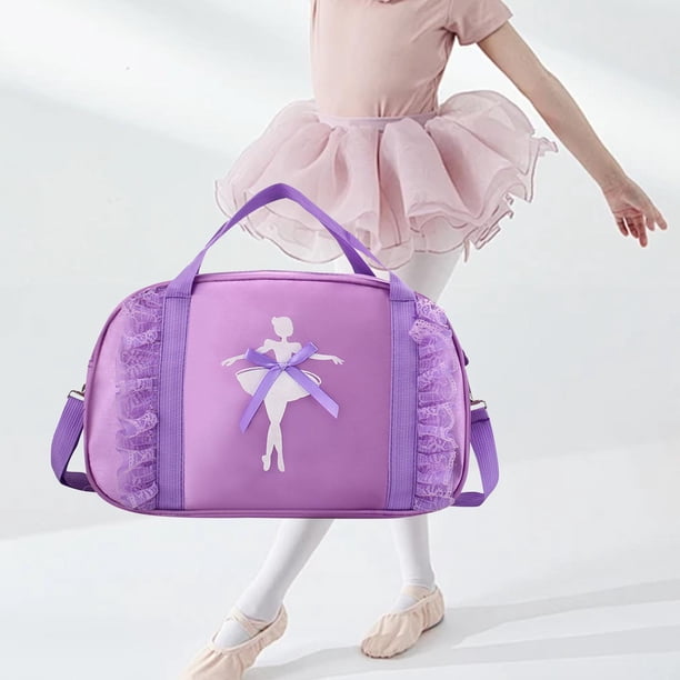 Bolsa de baile de ballet Bolsa de gimnasio dulce para niños para bailar Regalo de cumpleaños Viajes deportivos , PÚRPURA Púrpura