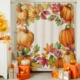 thumbnail image 4 of Shower Curtain 54"W x 78"L Autumn Thanksgiving Rustic Pumpkin Fabric Shower Curtains Set with Hooks Water Repellent Bathroom Curtains Machine Washable Bathroom Accessories, 4 of 6