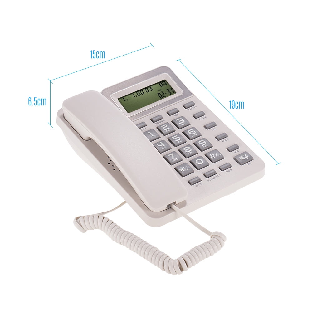 White Corded Phone with Speakerphone,Landline Telephone Caller ID Telephone with Answering Machine Hands-Free Calling Home Office Hotel Landline Phone English 