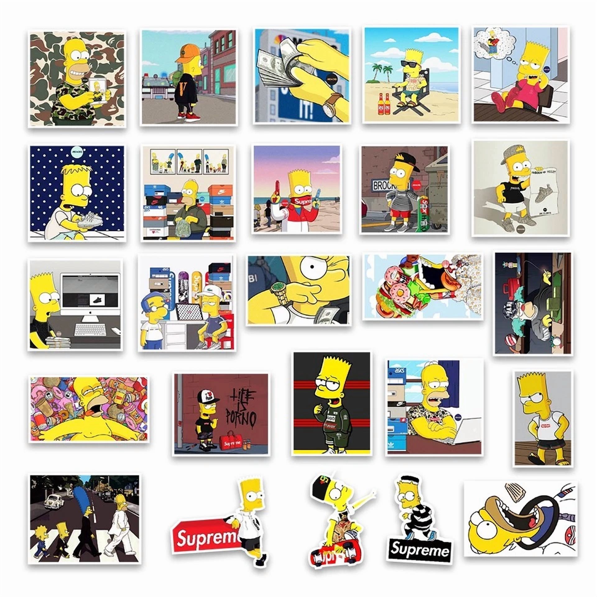 BUTTERFLY- 50Pcs Waterproof Vinyl Stickers The Simpsons Luggage Phone Laptop Window Fridge