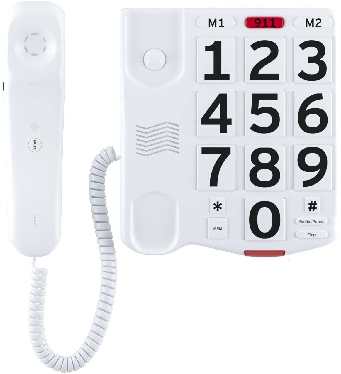 Home Intuition Big Button Corded Phone with Extra Loud Ringer for Hearing and Visually Impaired Telephone for Seniors