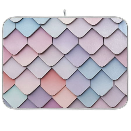

Yayeee Dish Drying Mat for Kitchen Counter 18 x24 Microfiber Absorbent Pad Pink Art Pattern