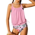 thumbnail image 6 of Tisuna Swimwear For Girls Solid Color Sleeveless Tankini Tops And Floral Print Bottom Two Piece Swimsuits Fashion Leisure Children'S Summer Hawaii Bathing Suit Pink Size 5-6 Years, 6 of 7