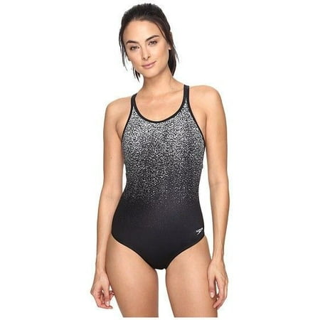 Eco Friendly Swimwear - NEW Speedo Powerflex Eco Texture Blend One Piece Swimsuit Black/White SZ 4