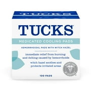 TUCKS Medicated Cooling Pads with Witch Hazel, Hemorrhoid Treatment, 100 Count