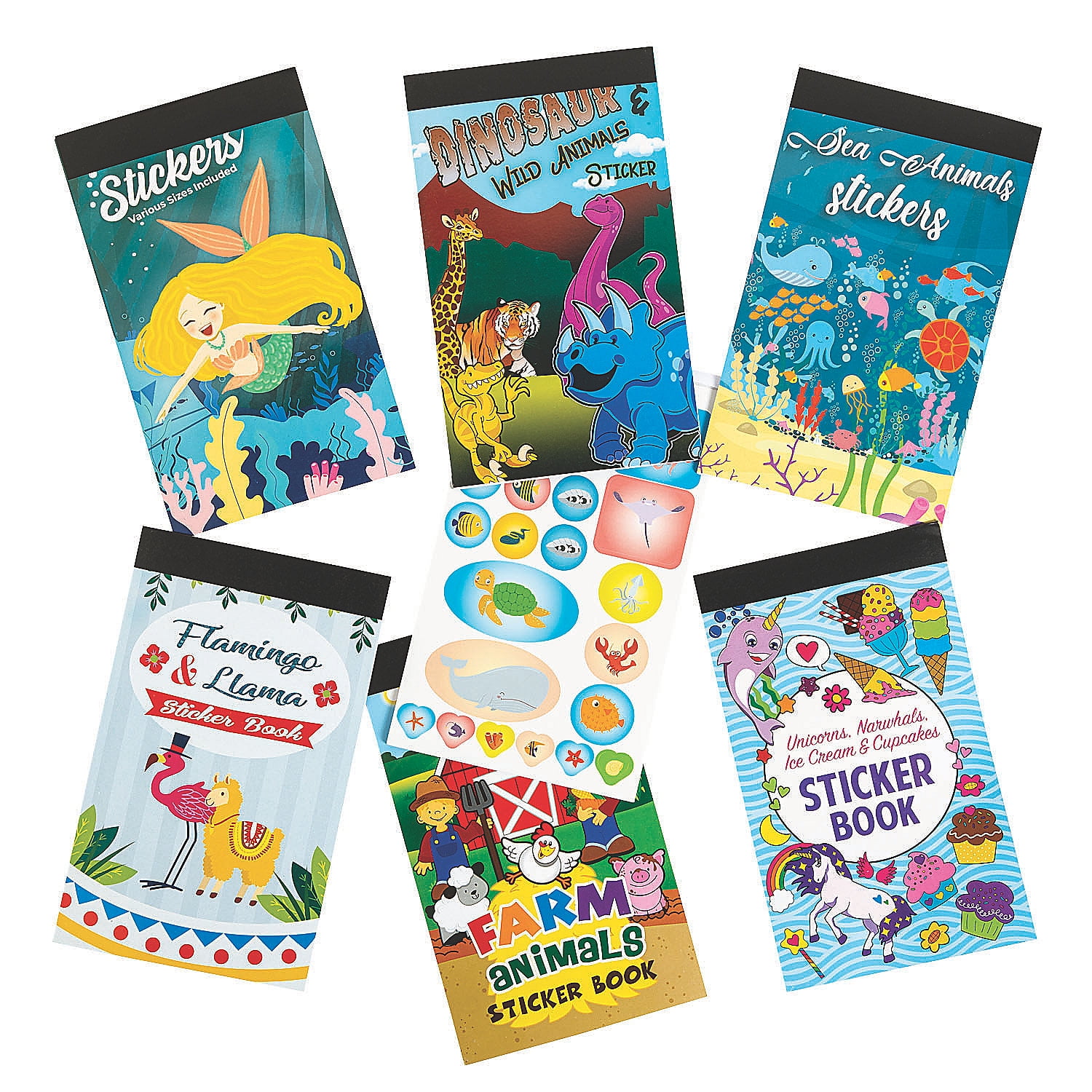 Assorted Patterns Sticker Books - Stationery - 6 Pieces - Walmart.com