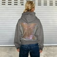 thumbnail image 2 of Backless Hoodie for Women with Mesh Long Sleeve Sweatshirt Fall Casual Pullover Top, 2 of 4