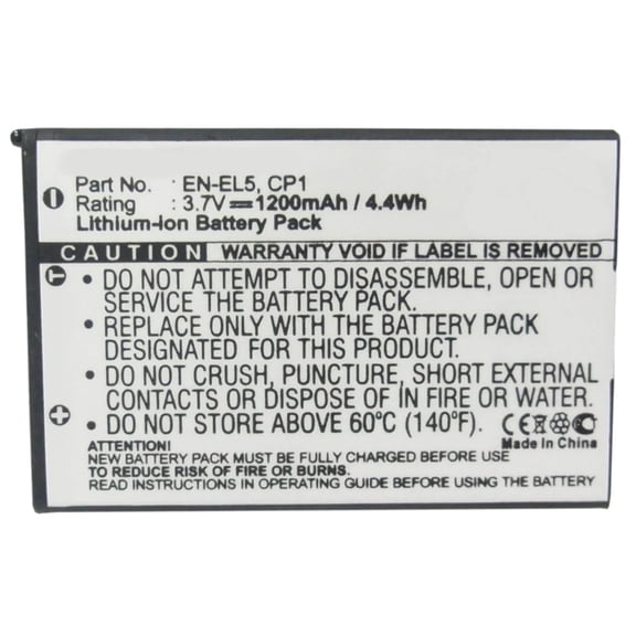Batteries N Accessories BNA-WB-L8977 Digital Camera Battery - Li-ion, 3.7V, 1200mAh, Ultra High Capacity - Replacement for KLICKTEL EN-EL5 Battery