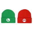 thumbnail image 1 of Super Mario Bros. Mario Luigi 2 Pack Beanie Set, 1 of 6