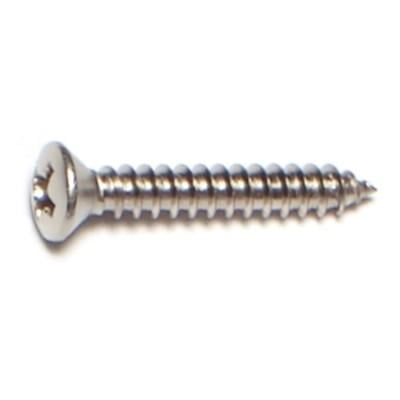 #4 x 3/4" Self Tapping Sheet Metal Screws Oval Head Stainless Steel Qty 25 