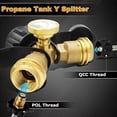 thumbnail image 3 of MesaSe Propane Y-Splitter Adapter - Bi-Directional Propane Gas Splitter with Pressure Gauge and Shut-Off Valve for Camping Stoves  Barbecues  RV Campers and More, 3 of 6