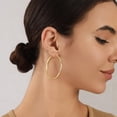 thumbnail image 3 of VEEDOFA Gold Plated Hoop Earrings for Women, 14K Gold Plated, Lightweight Hypoallergenic Earrings 40mm, 3 of 6