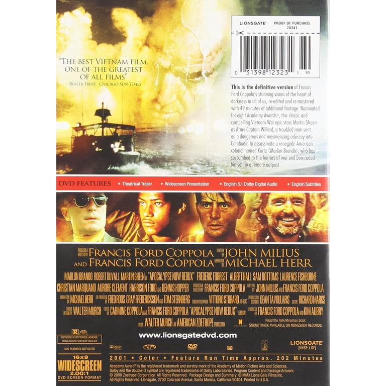 Francis Ford Coppola, Apocalypse Now Redux Edition DVD 1979