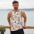 thumbnail image 6 of Balery Floral With Butterflies Pattern Men's Workout Tank Top Gym Muscle Tee Fitness Bodybuilding Sleeveless T Shirt Quick Dry Fit Muscle Tank Top Slim-Fit Tank-XX-Large, 6 of 7