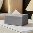 thumbnail image 4 of CQCYD under $5 Tissue Box Cover, Rectangular Leather Facial Paper Holder Dispenser, Prefert for Storage on Bathroom Vanity, Kitchen, Night Stand, Countertops Office and Car, 4 of 6
