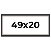 49x20 Frame Black Real Wood Picture Frame Width 2.25 Inches | Interior Frame Depth 0.5 Inches |