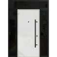 thumbnail image 4 of Front Exterior Prehung Steel Door / Deux 6678 Natural Oak / 2 Side and Top Exterior Window Sidelite / Entry Metal Modern Painted W14+36+14" x H80+16" Right hand Inswing, 4 of 6