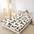 thumbnail image 3 of Manfei Kawaii Dachshund Queen Sheets, Western Botanical Queen Sheet Sets, Green, 4pcs, 1 Flat Sheet, 1 Fitted Sheet and 2 Pillowcases, 3 of 6